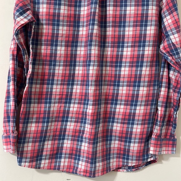 Vineyard Vines Boy’s Linen Blend Red White Blue Plaid Button Down Whale Shirt XL - Picture 10 of 11